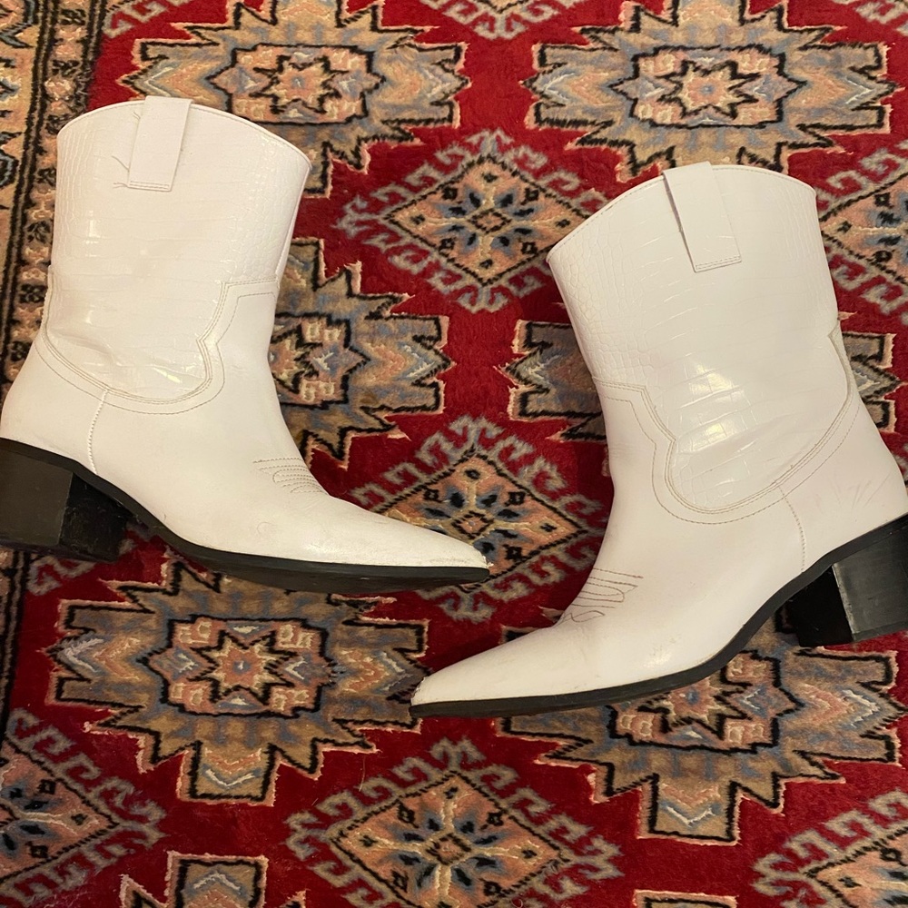 Princess Polly White Cowboy Boots